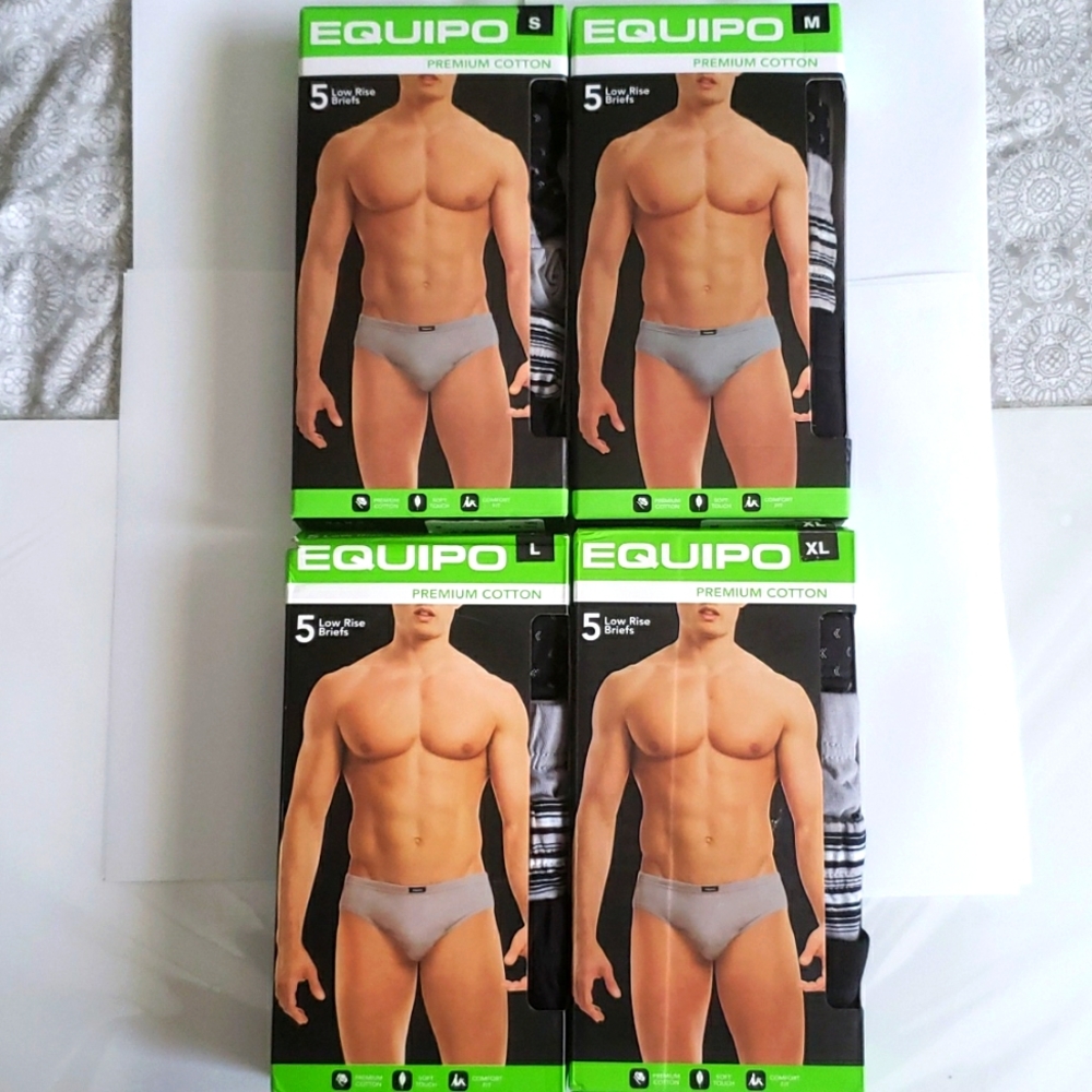 Equipo Mens 5 Pack Low Rise Briefs (Iron)